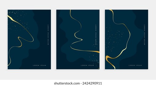 Sammlung von abstrakten goldenen Linien Muster Banner für Präsentation Vektor