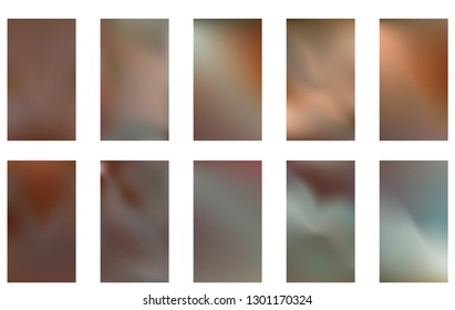 Collection of Abstract Gradient Mesh Futuristic Vector Backgrounds.  Modern screen vector design for mobile app.