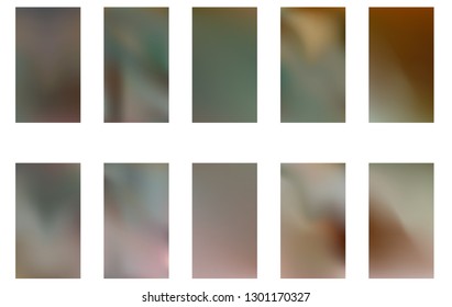 Collection of Abstract Gradient Mesh Futuristic Vector Backgrounds.  Modern screen vector design for mobile app.