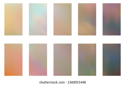 Collection of Abstract Gradient Mesh Futuristic Vector Backgrounds.  Modern screen vector design for mobile app. Soft natural color abstract gradients. 