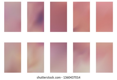 Collection of Abstract Gradient Mesh Futuristic Vector Backgrounds.  Modern screen vector design for mobile app. Soft natural color abstract gradients. 