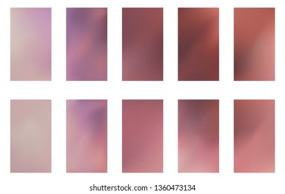 Collection of Abstract Gradient Mesh Futuristic Vector Backgrounds.  Modern screen vector design for mobile app. Soft natural color abstract gradients. 