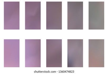 Collection of Abstract Gradient Mesh Futuristic Vector Backgrounds.  Modern screen vector design for mobile app. Soft natural color abstract gradients. 