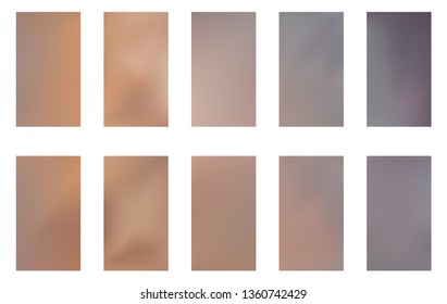 Collection of Abstract Gradient Mesh Futuristic Vector Backgrounds.  Modern screen vector design for mobile app. Soft natural color abstract gradients. 
