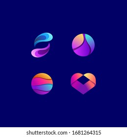Kollektion abstrakter Farbverlauf-Moderne Logo-Vektorillustration