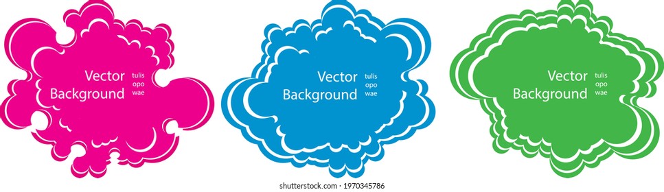 Collection of abstract graphic elements. Abstract dynamic shape with simple cloud shape. Templates for logo design, flyers or presentations. Vector.