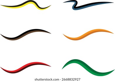 Eine Sammlung abstrakter grafischer Elemente und Symbole mit einer vielfältigen Farbpalette und einem sauberen, modernen Design, das für verschiedene digitale und Druckanwendungen geeignet ist.