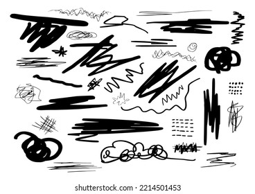 Collection of abstract hand drawn creative graphic element 