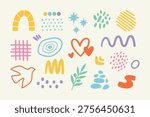 Collection of abstract hand drawn doodle shapes. Perfect for backgrounds, branding, social media, packaging, posters and contemporary design.