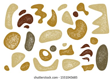 Collection of abstract hand drawn elements and shapes. Trendy graphic vector elements. Easy to use in any designs