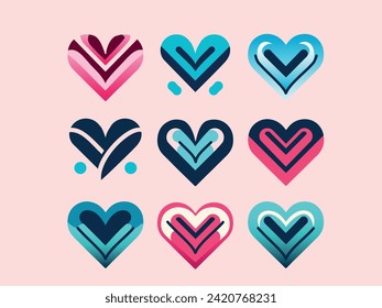 colección de diseños abstractos de corazón