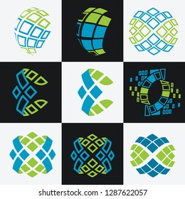 collection of abstract icons, modern elemental, web logo and template logo, industrial and business logo, internet and computers