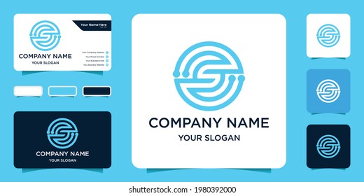 Collection of abstract initials
 Premium Vector S tech logo template