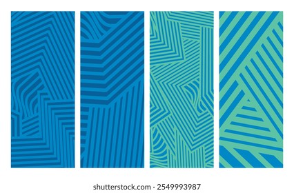 Collection Abstract irregular multi color striped lines textured background design bundle. for clothes, fabric, cover, background, X banner and others