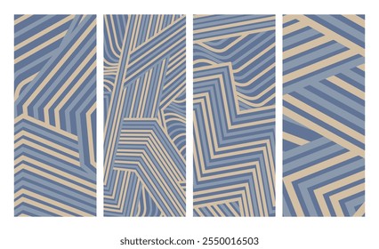 Collection Abstract irregular multi color striped lines textured background design bundle. for clothes, fabric, cover, background, X banner and others