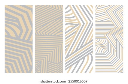 Collection Abstract irregular multi color striped lines textured background design bundle. for clothes, fabric, cover, background, X banner and others