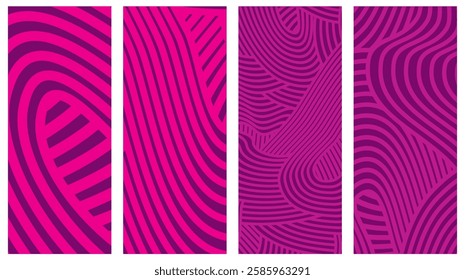 Collection Abstract irregular multi color striped lines textured background design bundle. for clothes, fabric, cover, background and others