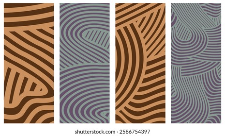 Collection Abstract irregular multi color striped lines textured background design bundle. for clothes, fabric, cover, background and others