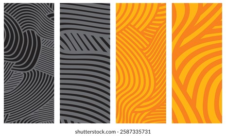 Collection Abstract irregular multi color striped lines textured background design bundle. for clothes, fabric, cover, background and others