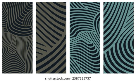 Collection Abstract irregular multi color striped lines textured background design bundle. for clothes, fabric, cover, background and others