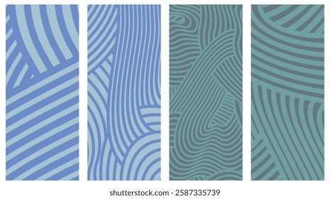 Collection Abstract irregular multi color striped lines textured background design bundle. for clothes, fabric, cover, background and others