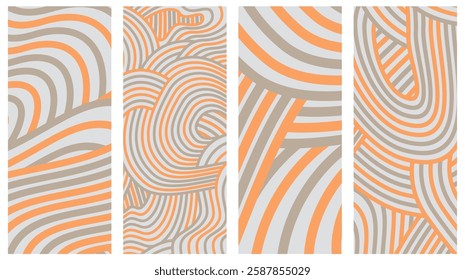 Collection Abstract irregular multi color striped lines textured background design bundle. for clothes, fabric, cover, background and others.