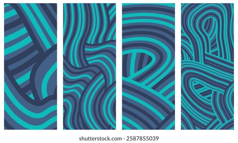 Collection Abstract irregular multi color striped lines textured background design bundle. for clothes, fabric, cover, background and others.