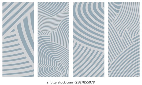 Collection Abstract irregular multi color striped lines textured background design bundle. for clothes, fabric, cover, background and others.