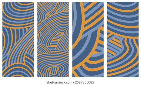 Collection Abstract irregular multi color striped lines textured background design bundle. for clothes, fabric, cover, background and others.