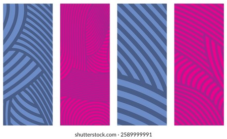 Collection Abstract irregular multi color striped lines textured background design bundle. for clothes, fabric, cover, background, invitations, X banner and others
