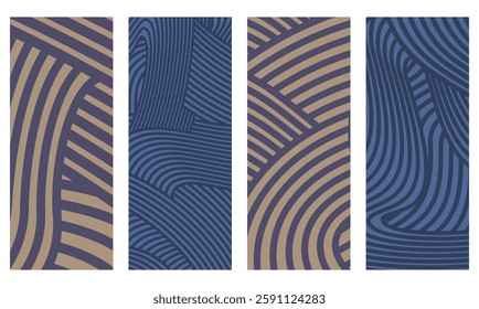 Collection Abstract irregular multi color striped lines textured background design bundle. for clothes, fabric, cover, background, invitations, X banner and others