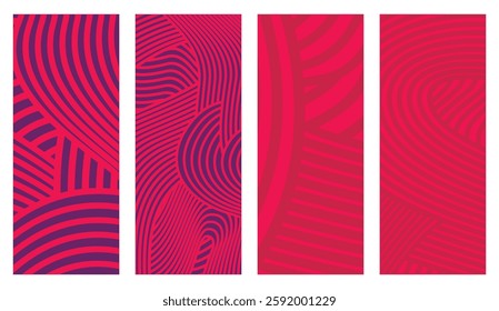 Collection Abstract irregular multi color striped lines textured background design bundle. for clothes, fabric, cover, background, invitations, X banner and others