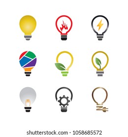 Collection of abstract lamp logo design template