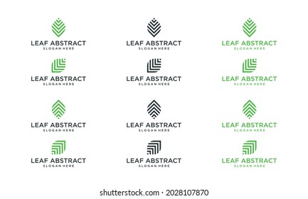 collection of abstract leaf shapes. Premium Vectors. icon for luxury business, elegant, simple.