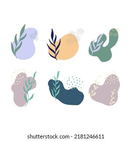Collection Abstract leaves Drawing Illustrations 