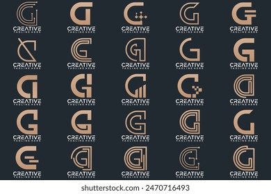collection Abstract letter G logo design. icons for business of luxury, elegant, simple	