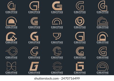 collection Abstract letter G logo design. icons for business of luxury, elegant, simple	