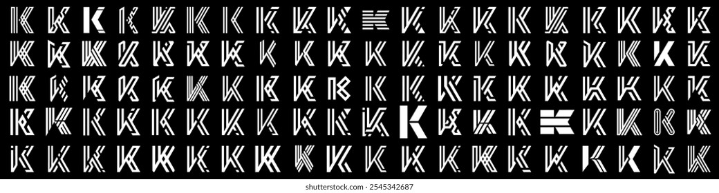 collection abstract letter K logo design. modern logotype K design with white color. vector illustration