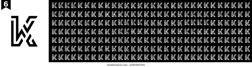 collection abstract letter K logo design. modern logotype K design with white color. vector illustration