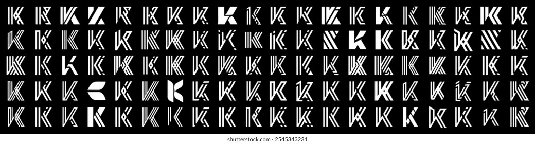 collection abstract letter K logo design. modern logotype K design with white color. vector illustration