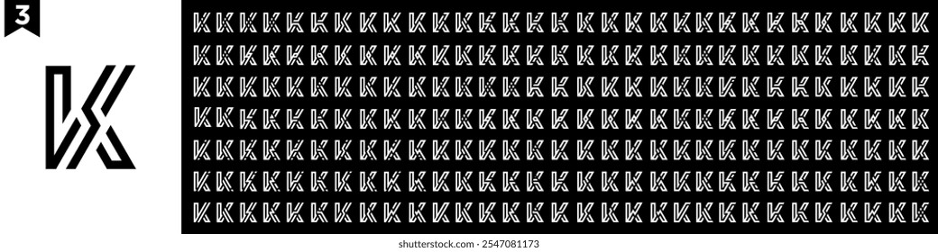 collection abstract letter K logo design. modern logotype K design with white color. vector illustration