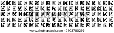 collection abstract letter K logo design. modern logotype K design with black color. vector illustration