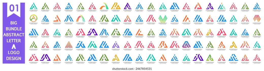 Letra abstracta de la colección Un diseño del logotipo. logotipo moderno Un diseño con colorido. Ilustración vectorial