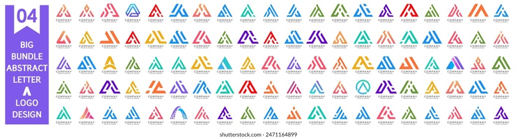 collection abstract letter A logo design. modern logotype A design with colorful. vector illustration