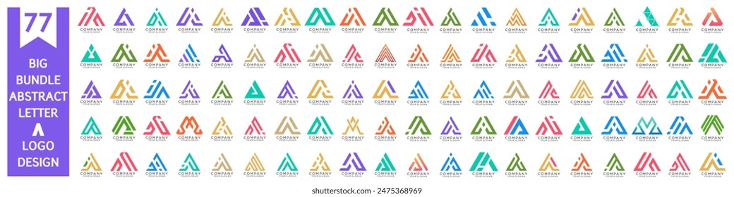 Letra abstracta de la colección Un diseño del logotipo. logotipo moderno Un diseño con colorido. Ilustración vectorial