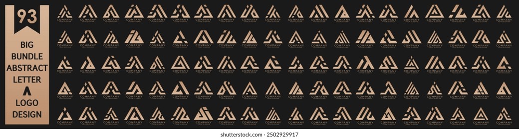 collection abstract letter A logo design. modern logotype A design with gold color. vector illustration