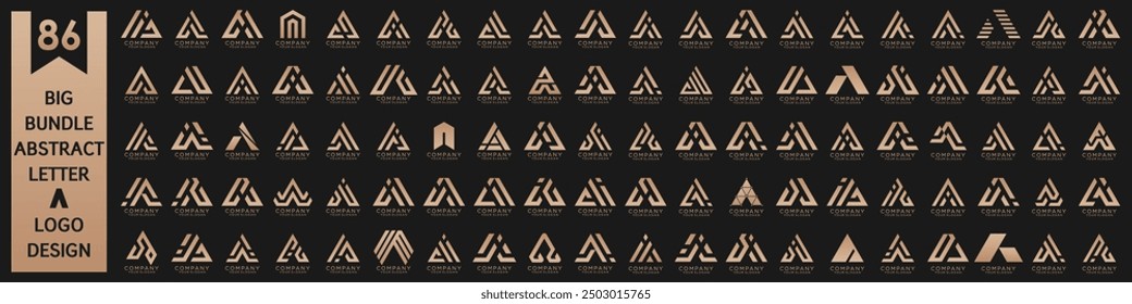 colección letra abstracta Un diseño de logotipo. logotipo moderno Un diseño con color dorado. Ilustración vectorial