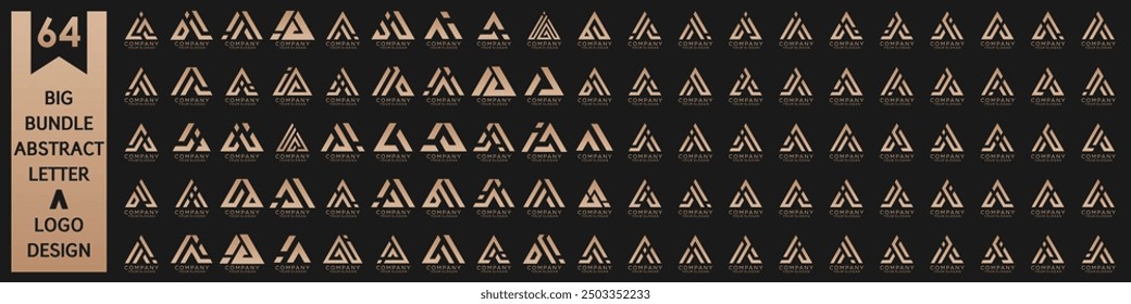collection abstract letter A logo design. modern logotype A design with gold color. vector illustration