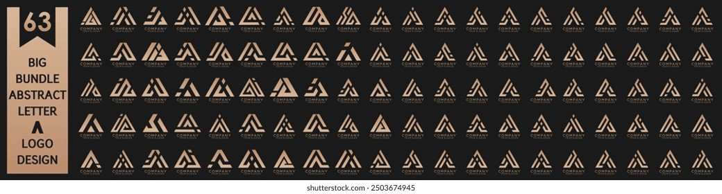 collection abstract letter A logo design. modern logotype A design with gold color. vector illustration