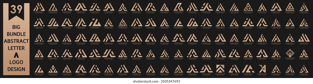 colección letra abstracta Un diseño de logotipo. logotipo moderno Un diseño con color dorado. Ilustración vectorial